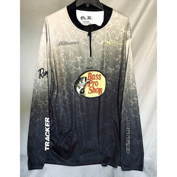 Bass Pro Shop LS Shirt Men 3XL Gray 1/4 Zip  Johnny Morris Signature Tourney - Picture 1 of 6